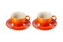 Kit 2 Canecas Espresso Com Pires Le Creuset Laranja 70 ml