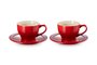 Kit 2 Canecas Espresso Com Pires Le Creuset Vermelho 70 ml