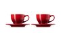 Kit 2 Canecas Espresso Com Pires Le Creuset Vermelho 70 ml