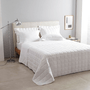 Jogo De Colcha Queen Damask Stripes 300 Fios Buddemeyer Branco