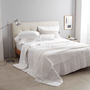Jogo De Colcha Queen Damask Stripes 300 Fios Buddemeyer Branco