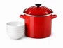 Kit Stock Pot 26 cm Vermelho e 4 Bowls para Cereal 16 cm Branco Le Creuset