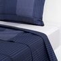 Lençol de Cima Tennis Stripes Super King 300 Fios Azul Marinho Hugo Boss Home 2,70 x 3,00 cm