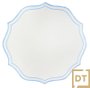 Lugar Americano Bordado Decortextil Off White e Azul Bebe
