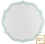 Lugar Americano Bordado Decortextil Off White e Tiffany