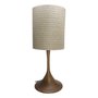 Luminária de Mesa com Tingimento Nogueira e Cupula Frida Rosa Maria 64 cm