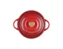 Mini Cocotte Pegador Coração Dourado Le Creuset Vermelho 250 ml