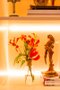 Mini Vaso de Mesa em Vidro Manu Fisch Incolor e Dourado 14 cm