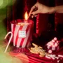 Mini Vela Copo Vidro Crushed Candy Cane Voluspa 25 Horas