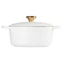 Panela Redonda Signature Pegador Dourado Le Creuset Branco 22 cm