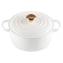 Panela Redonda Signature Pegador Dourado Le Creuset Branco 26 cm