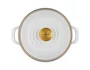 Panela Stock Pot com Pegador Dourado Le Creuset Branco 20 cm