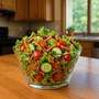 Saladeira Acrílico Textura Círculo Verde 25 cm