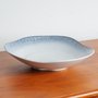 Saladeira Em Porcelana Branco e Azul 30cm
