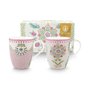 Set 02 Canecas Grandes Lily & Lotus Pip Studio Rosa/Branco 350 ml