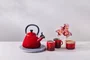 Jogo 3 Peças Chaleira e Caneca 200ml Le Creuset Vermelho