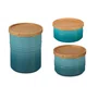 Set 3 Potes com Tampa Herméticos Le Creuset Azul Caribe