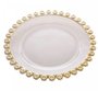 Sousplat em Cristal Daisy com Borda Dourada 32 cm Rojemac