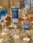 Taça para Champagne em Cristal Overley Mozart Azul Claro 240 ml
