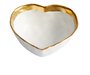 Tigela Coração Porcelana Branca e Dourada 17 cm