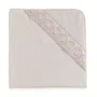 Toalha de Banho com Capuz Bambini Olivia Trussardi Branco e Soft Nude 80cm x 80cm