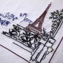 Toalha de Copa em Linho Bordada Reveuse Yves Delorme Paris 58 x 70 cm