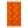 Toalha de Praia Nikki com Macrame Buddemeyer Luxus Laranja 100cm x 180cm