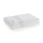 Toalha Rosto Barberine Trussardi Branco e Nocciola 48cm x 80cm