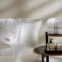 Toalha Rosto Barberine Trussardi Branco e Nocciola 48cm x 80cm