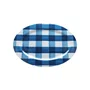 Travessa Oval Melamina Xadrez Azul 50 cm