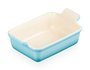 Travessa Retangular de Cerâmica Heritage Le Creuset Azul Caribe 19 cm