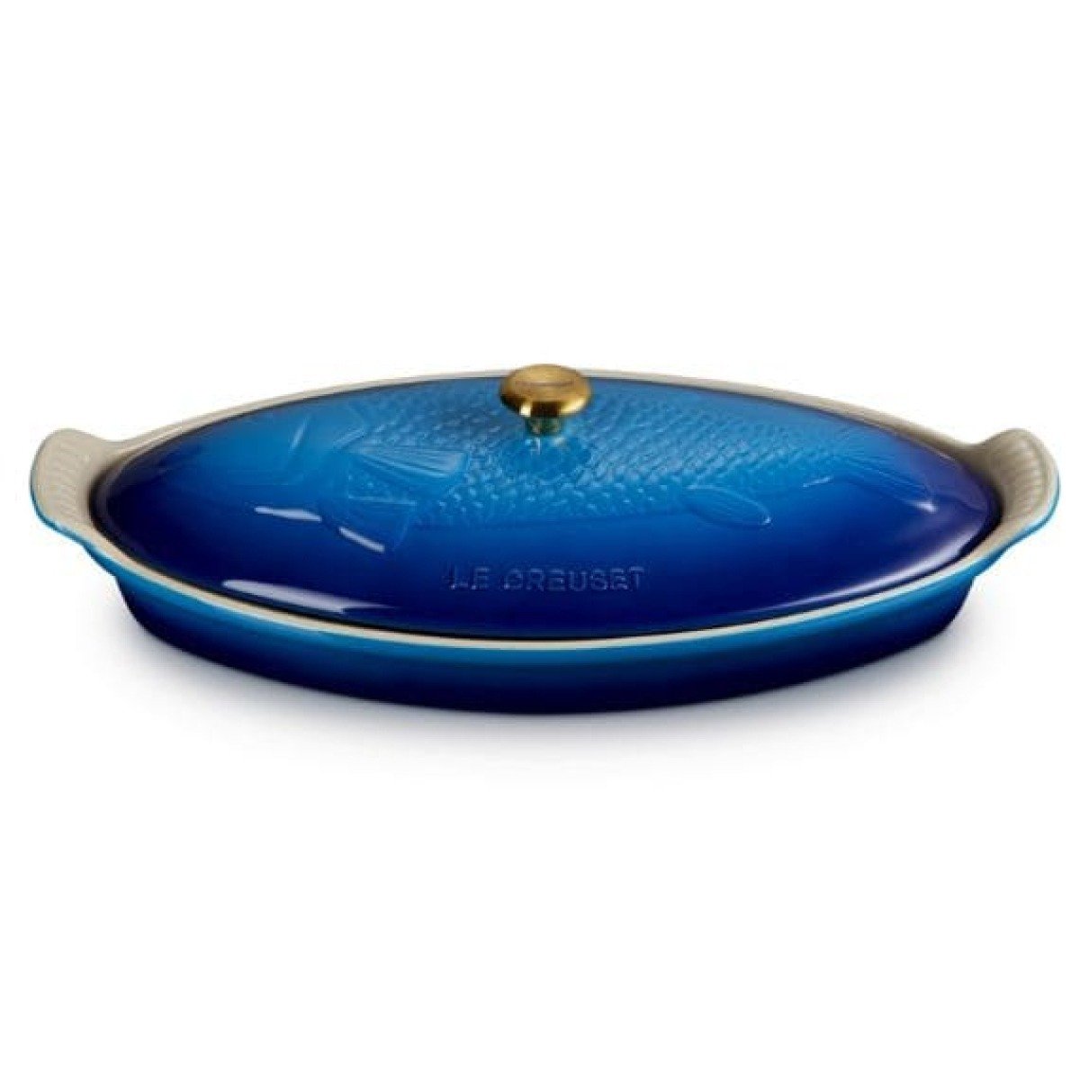 Travessa para Peixe com Tampa Heritage Le Creuset Azure 34 cm