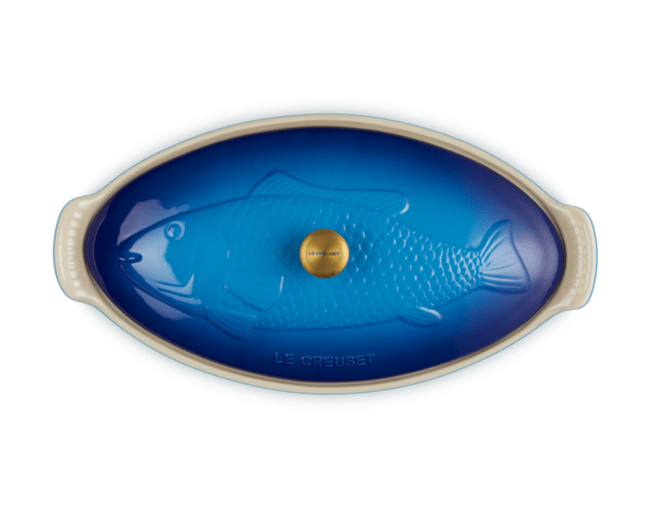 Travessa para Peixe com Tampa Heritage Le Creuset Azure 34 cm