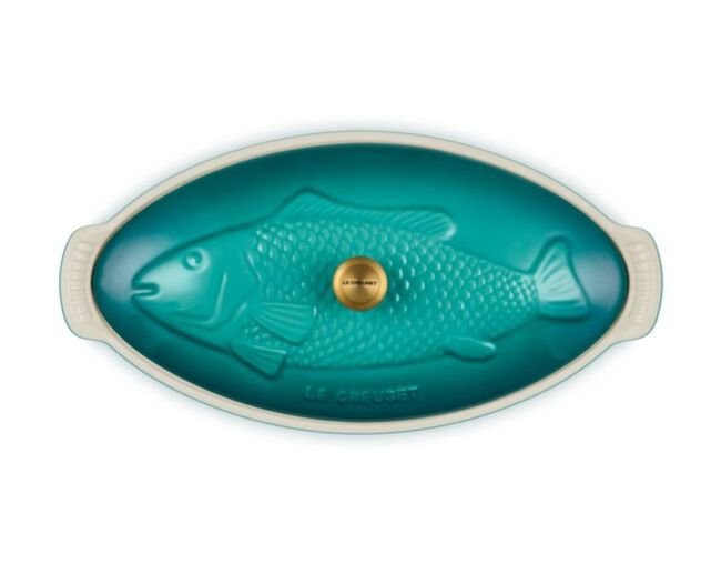 Travessa para Peixe com Tampa Heritage Le Creuset Bleu Riviera 34 cm