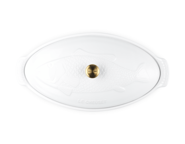 Travessa para Peixe com Tampa Heritage Le Creuset Branco 34 cm