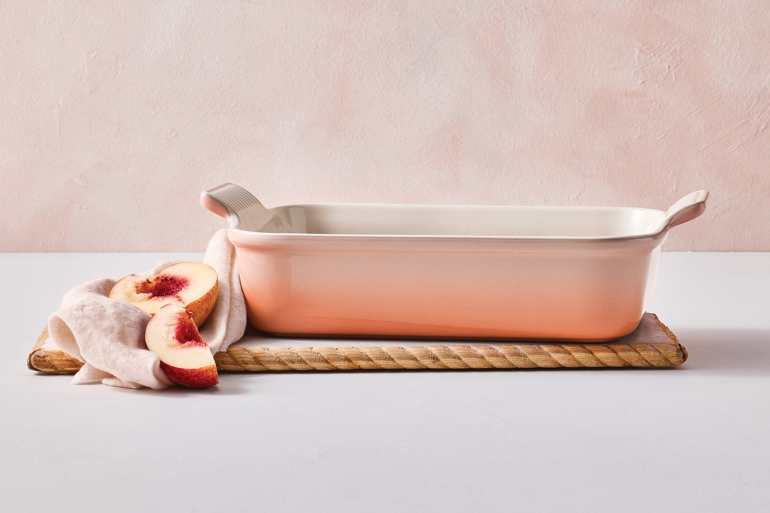 Travessa Retangular Heritage Le Creuset Pêche 26 cm