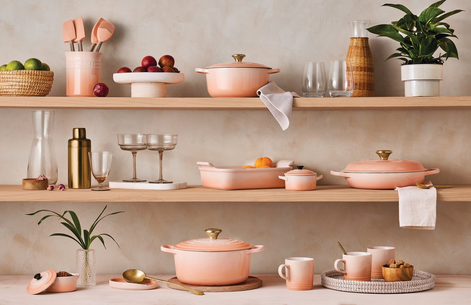Travessa Retangular Heritage Le Creuset Pêche 26 cm
