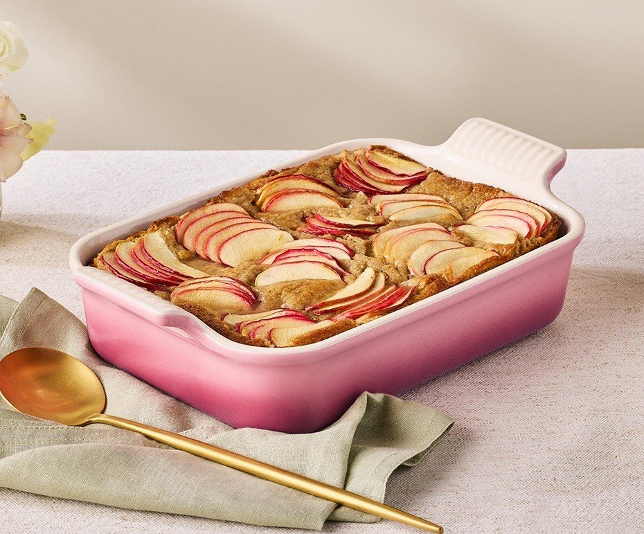 Travessa Retangular Heritage Le Creuset Rose Quartz 26 cm